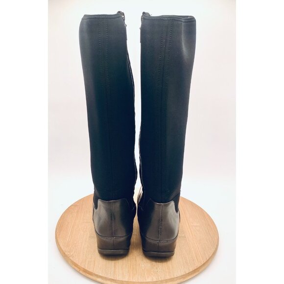 Fitflop Boots Womens 7.5 38 Brown Leather Mesh Knee High Recovery Platform - Picture 8 of 11